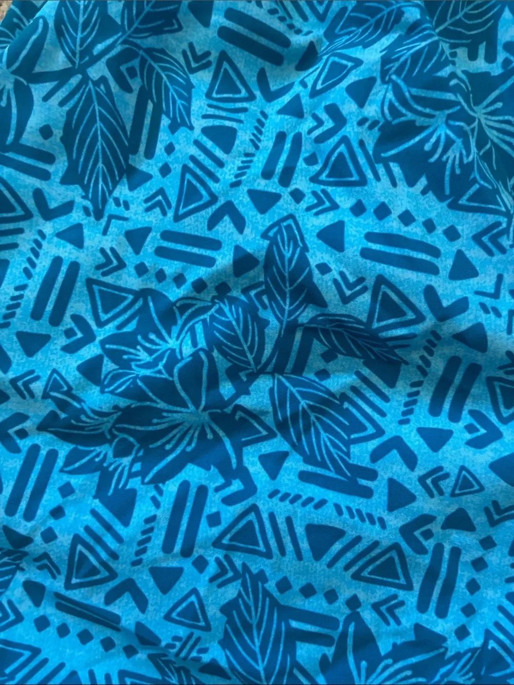 Chubbies Men's The Shakedowns Blue Aztec Geometric Palm Swim Trunks Small
